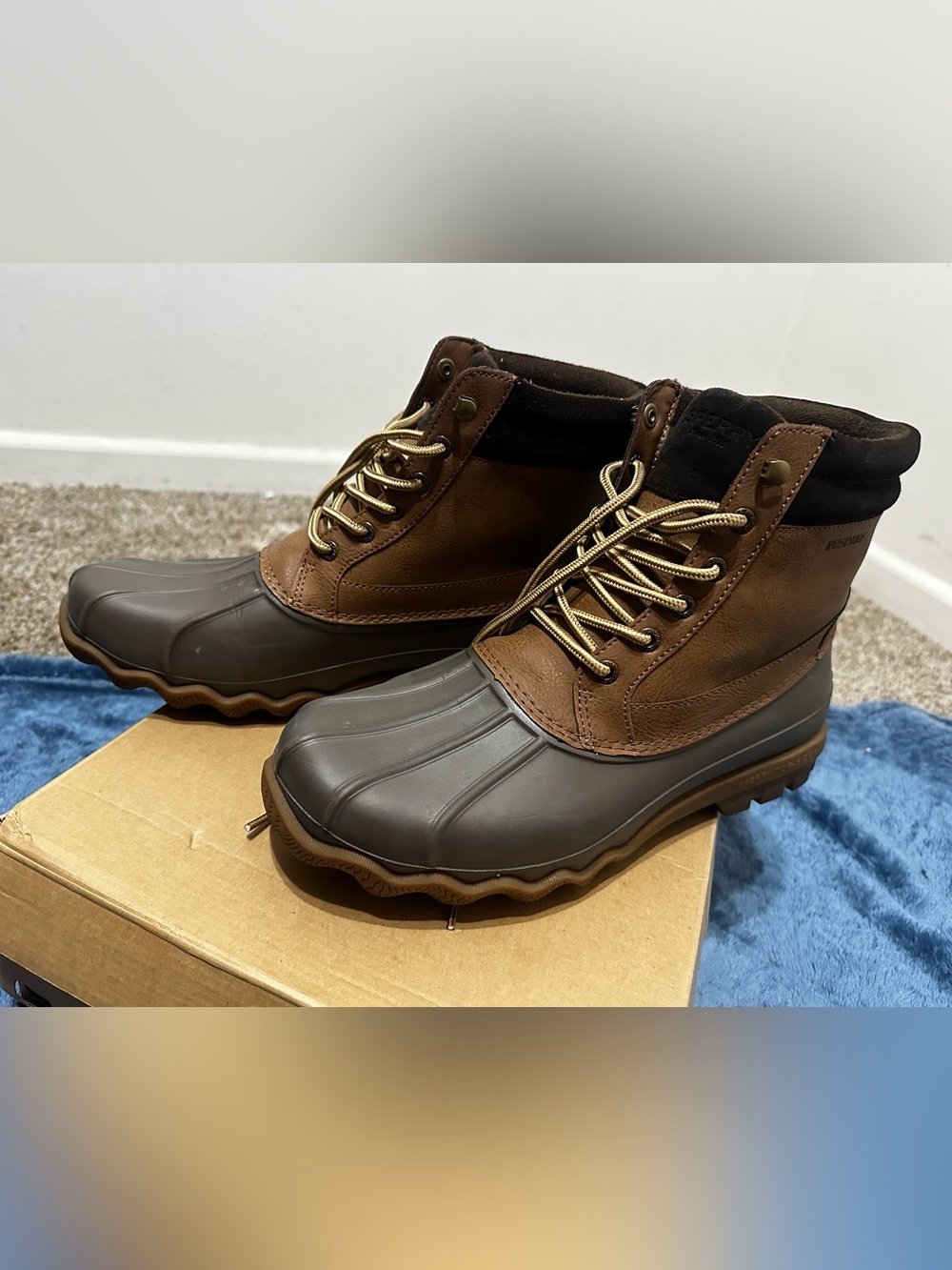 Sperry Brown and Dark Brown Waterproof Duck Boots